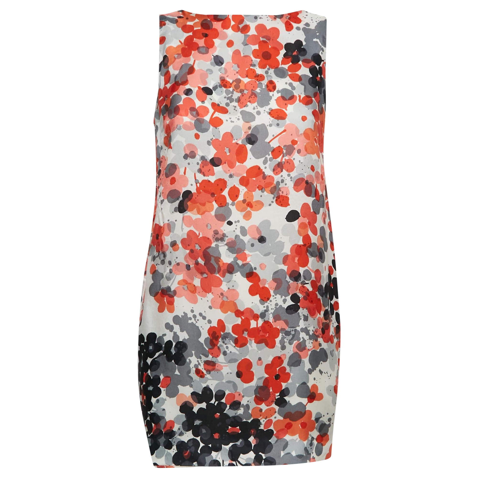 RED Valentino Multicolor Floral Print Bow Detail Mini Dress S For Sale