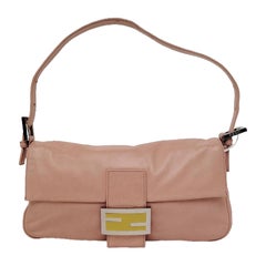 FENDI Baguette Pink Lambskin Leather