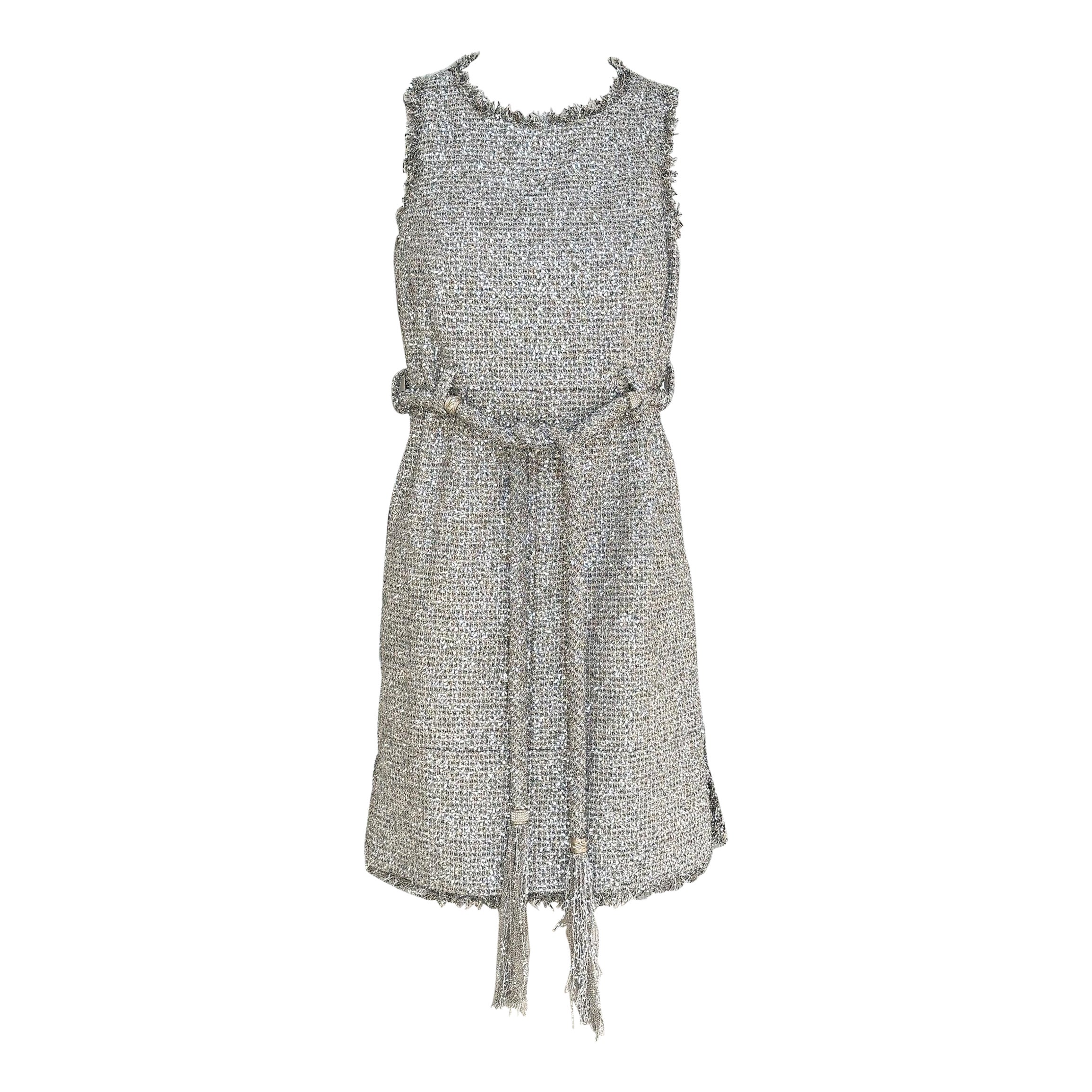 Chanel Paris / Greece Jewel Belt Tweed Dress 36 FR For Sale
