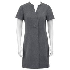 1960s Christian Dior New York Grey Wool Dress 4