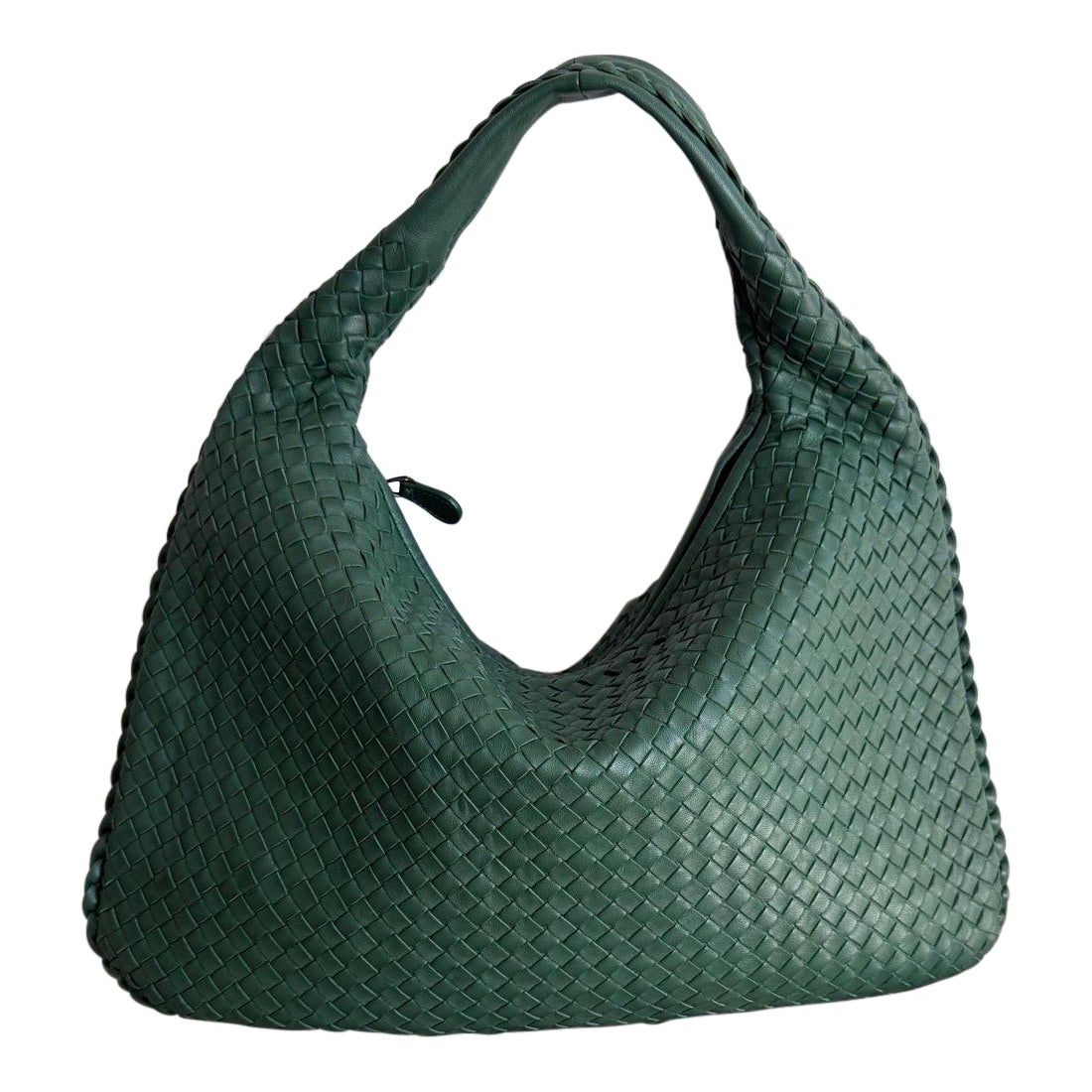 Bottega Veneta Veneta Hobo Medium Dark Green 45cm Lambskin Leather