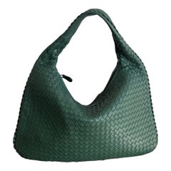 Bottega Veneta Hobo Medio Verde Oscuro 45cm Piel de cordero