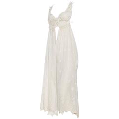 Sexy Slinky Dress made from Victorian Lace and Embroidered Crepe