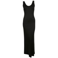 1986 YVES SAINT LAURENT black jersey dress with train 10