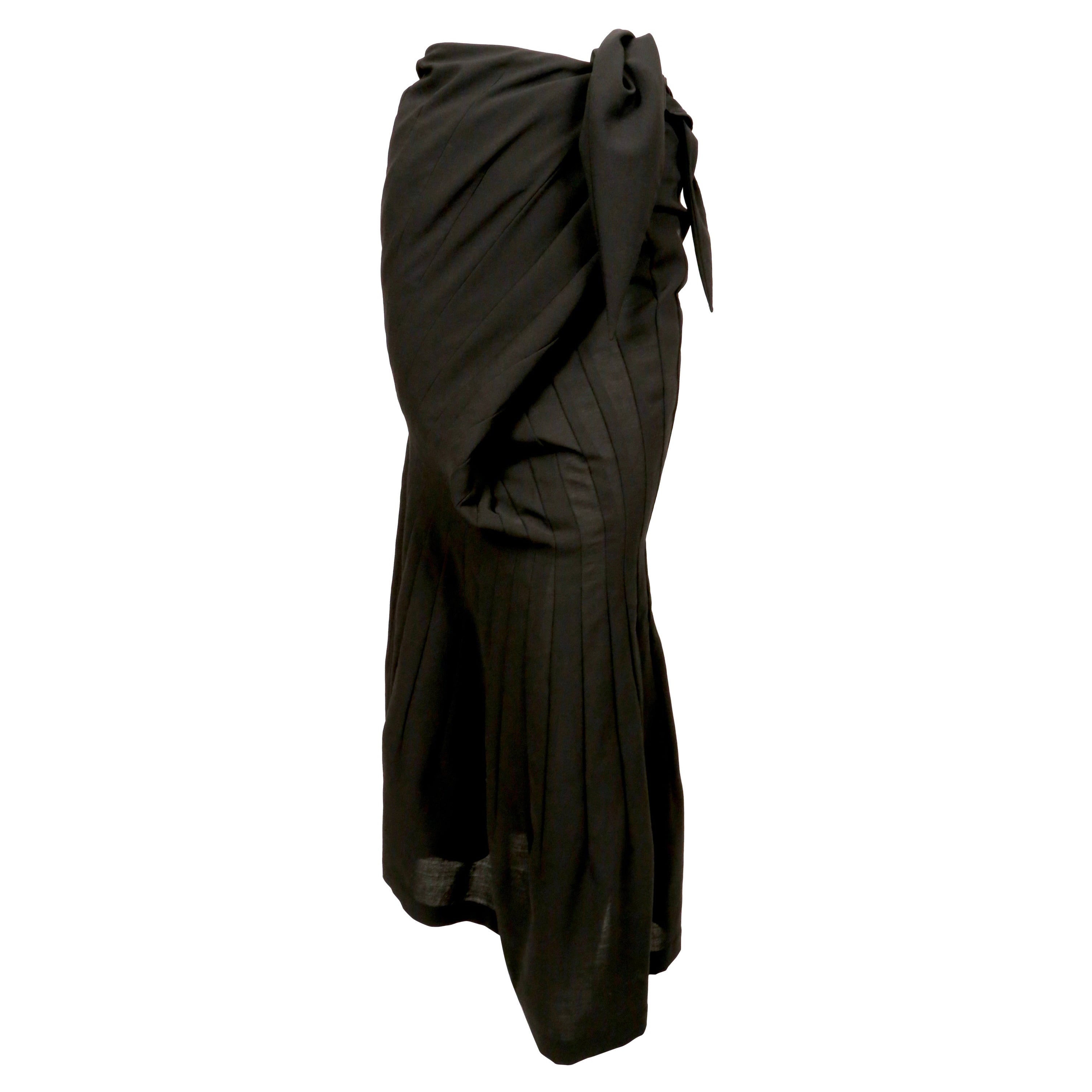 1997 JUNYA WATANABE Comme Des Garcons black RUNWAY wrap skirt