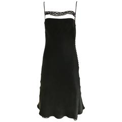Christian Dior black silk charmeuse silk slip dress 9