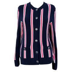 Chanel Logo Knöpfe Kaschmir Strickjacke 38 FR