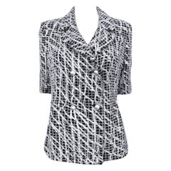 Chanel Runway Pearl Chain Belt Black Tweed Jacket 36 FR