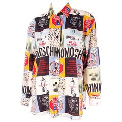 Vintage Moschino 1990s Slogan Printed Shirt