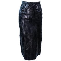 KRIZIA Vintage Black Eel Skirt Size 4 11