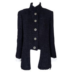 Chanel 13K$ Paris / Bombay CC Gripoix Buttons Black Tweed Jacket 50 FR