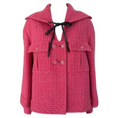 Chanel New Globalization Runway Pink Tweed Jacket with Bow 46 FR