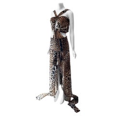 S/S 2002 Yves Saint Laurent Tom Ford Leopard Cut-Out Gown