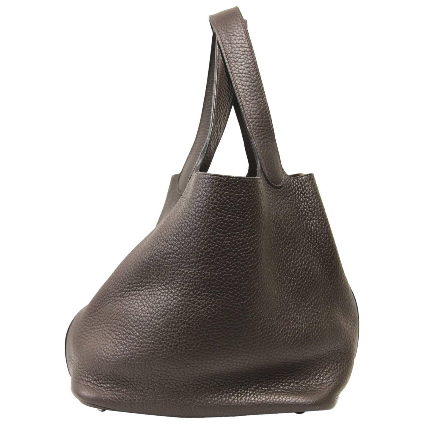 2006 Picotin Hermès Dark Brown Leather Bag