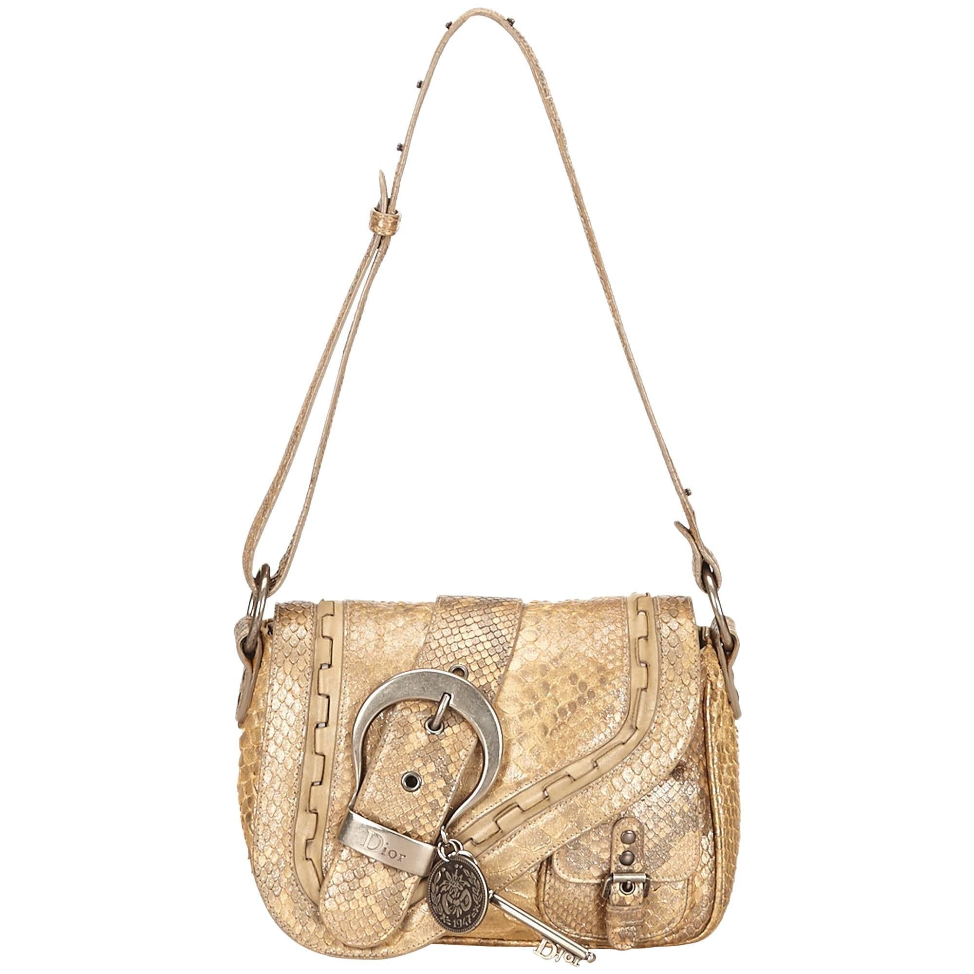 Dior Beige Python Shoulder Bag