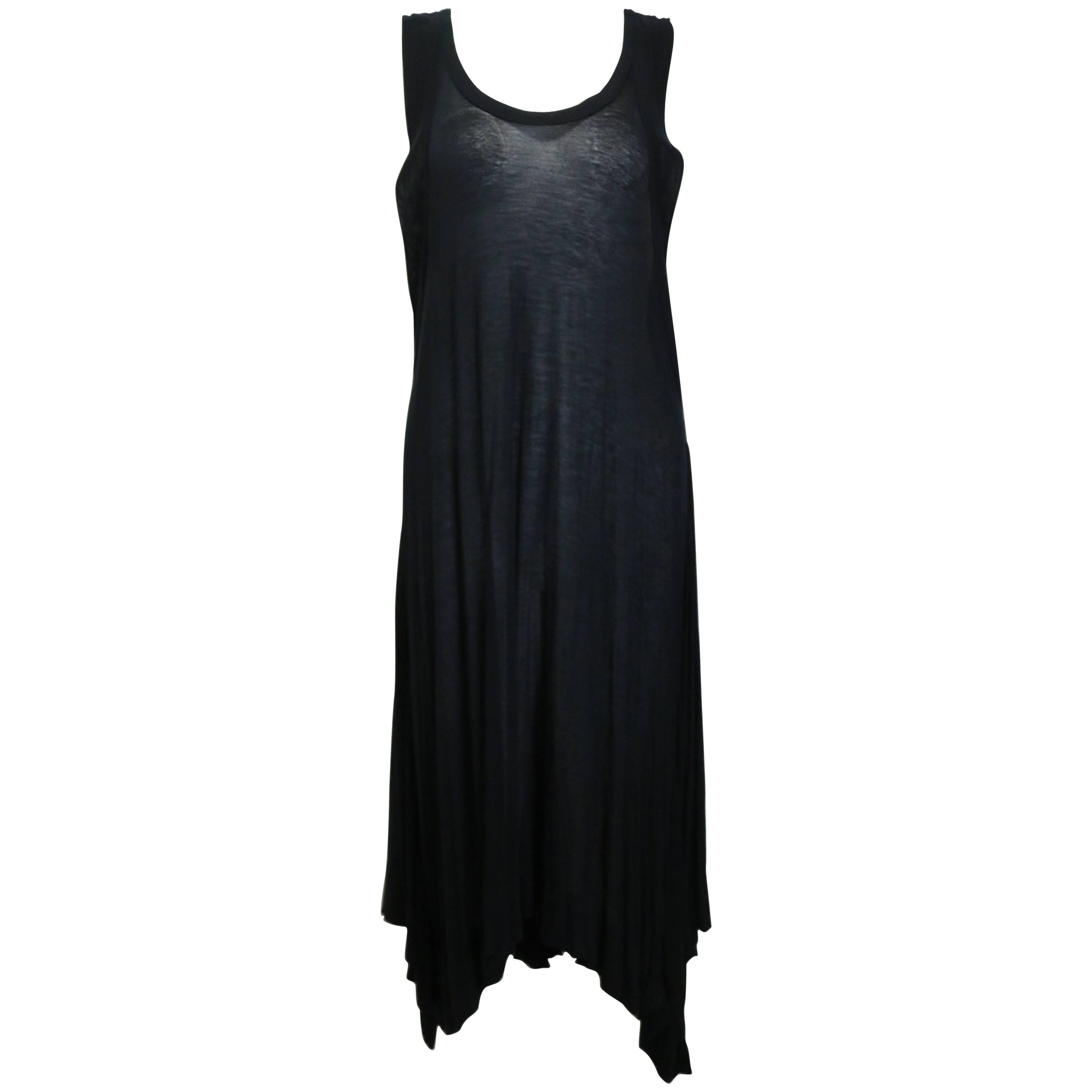 Ann Demeulemeester Black Asymmetrical Long Dress For Sale