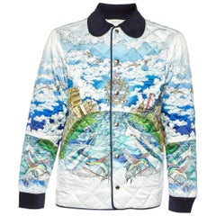Casablanca White Printed Stain Le Vol Ideal Quilted Hunting Jacket L