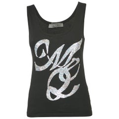 McQ by Alexander McQueen Camiseta de tirantes negra con logotipo y lentejuelas S