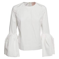 Roksanda Ilincic White Poplin Bell Sleeve Blouse M
