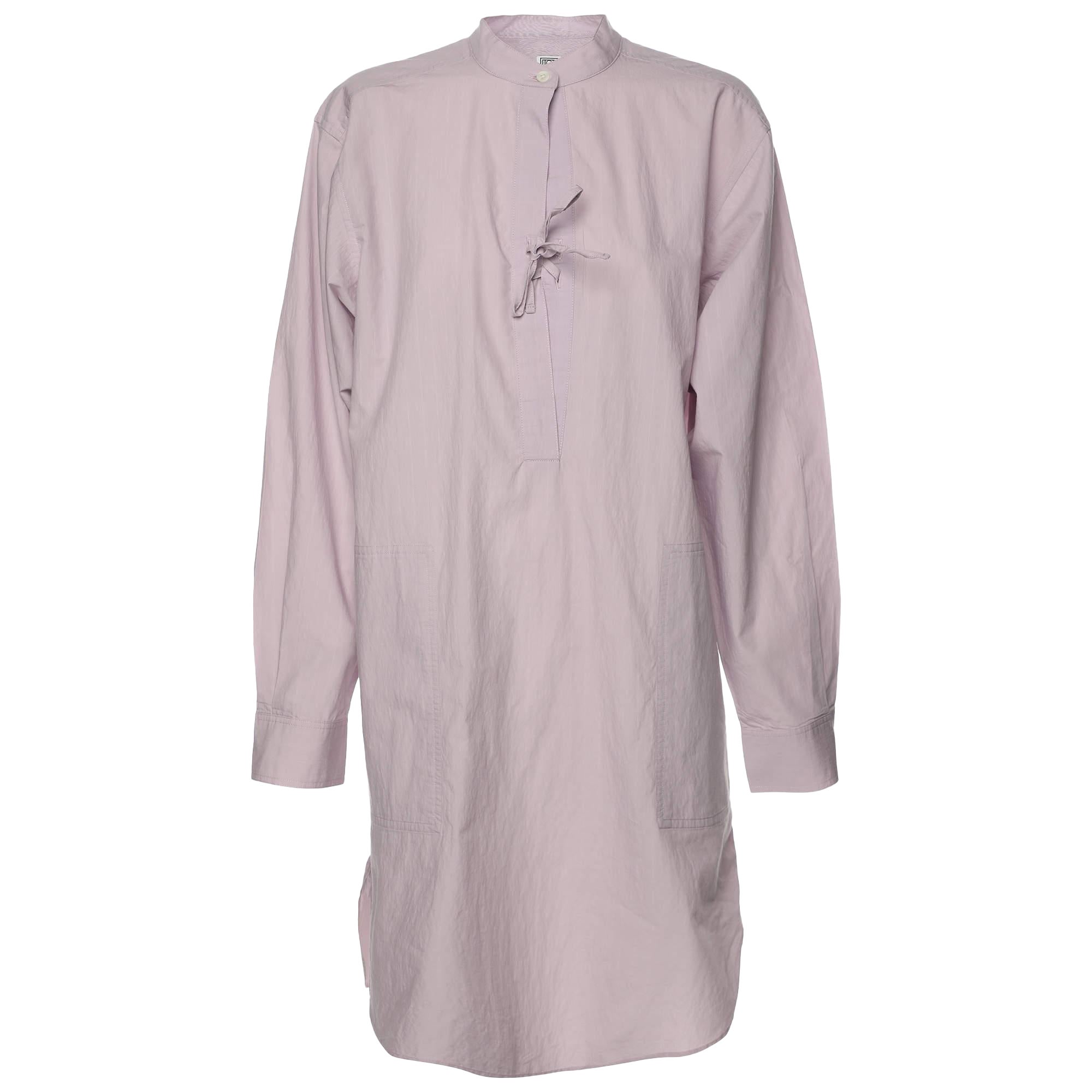 Toteme Purple Cotton High Neck Poplin Tunic Mini Dress XXS For Sale
