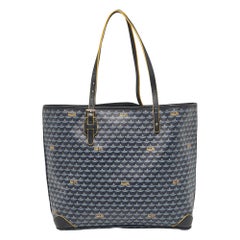 Faure Le Page Navy Blue Coated Canvas and Leather Daily Battle Tote