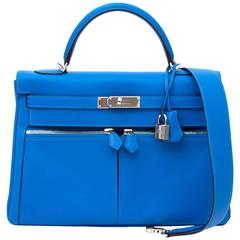 Hermès Kelly Lakis 32 Veau Swift Bleu Hydra PHW 5