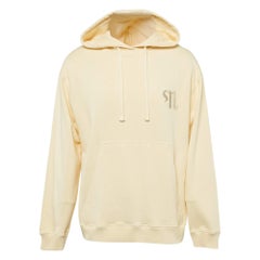 Nanushka Cream n Embroidered Cotton Knit Hoodie S