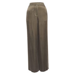 House Of Harlow 1960 X Revolve Green Satin Wide Leg Trousers M