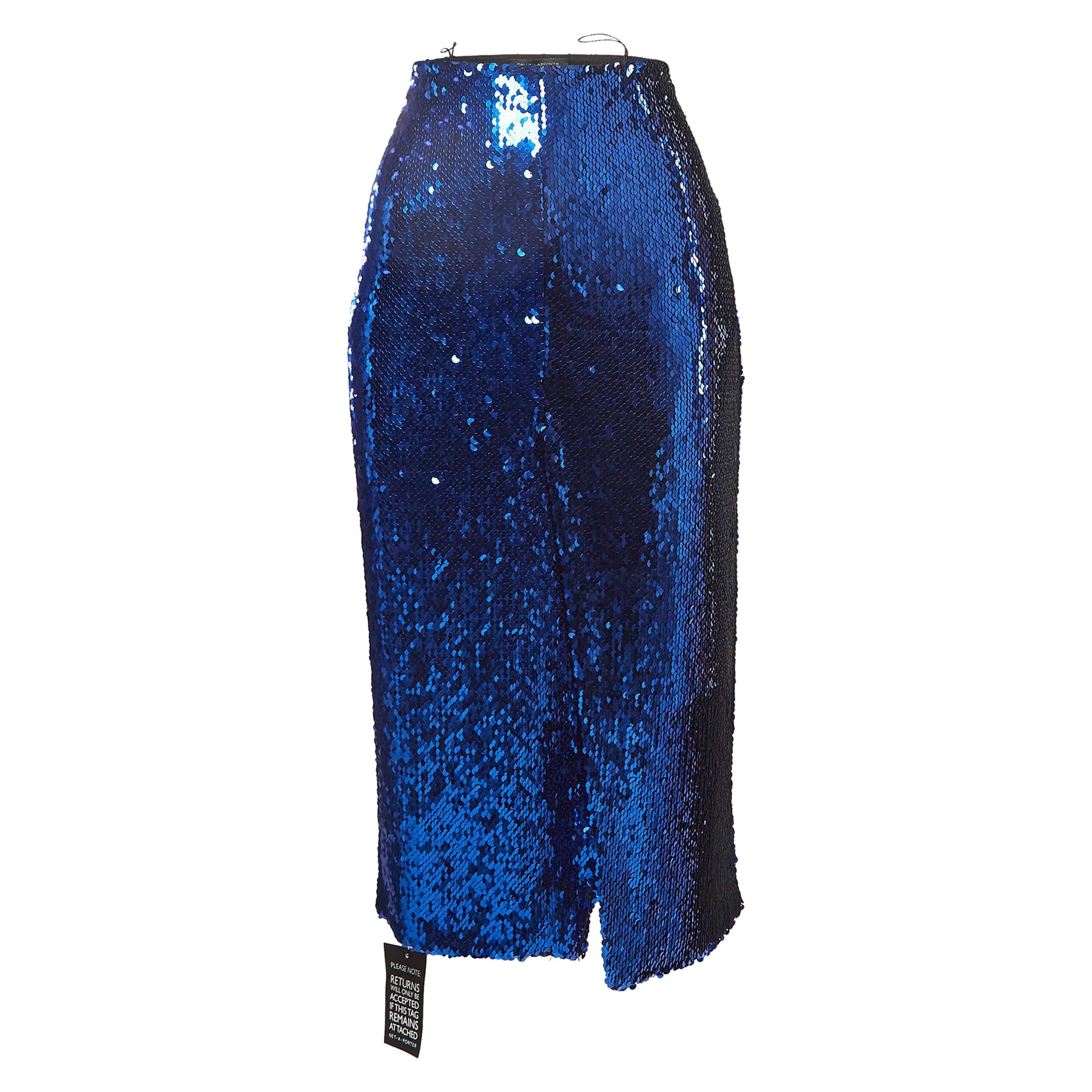 Sally Lapointe Falda lápiz de lentejuelas azul real M en venta