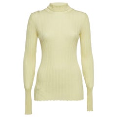 Petar Petrov Yellow Rib Knit Turtle Neck Sweater S