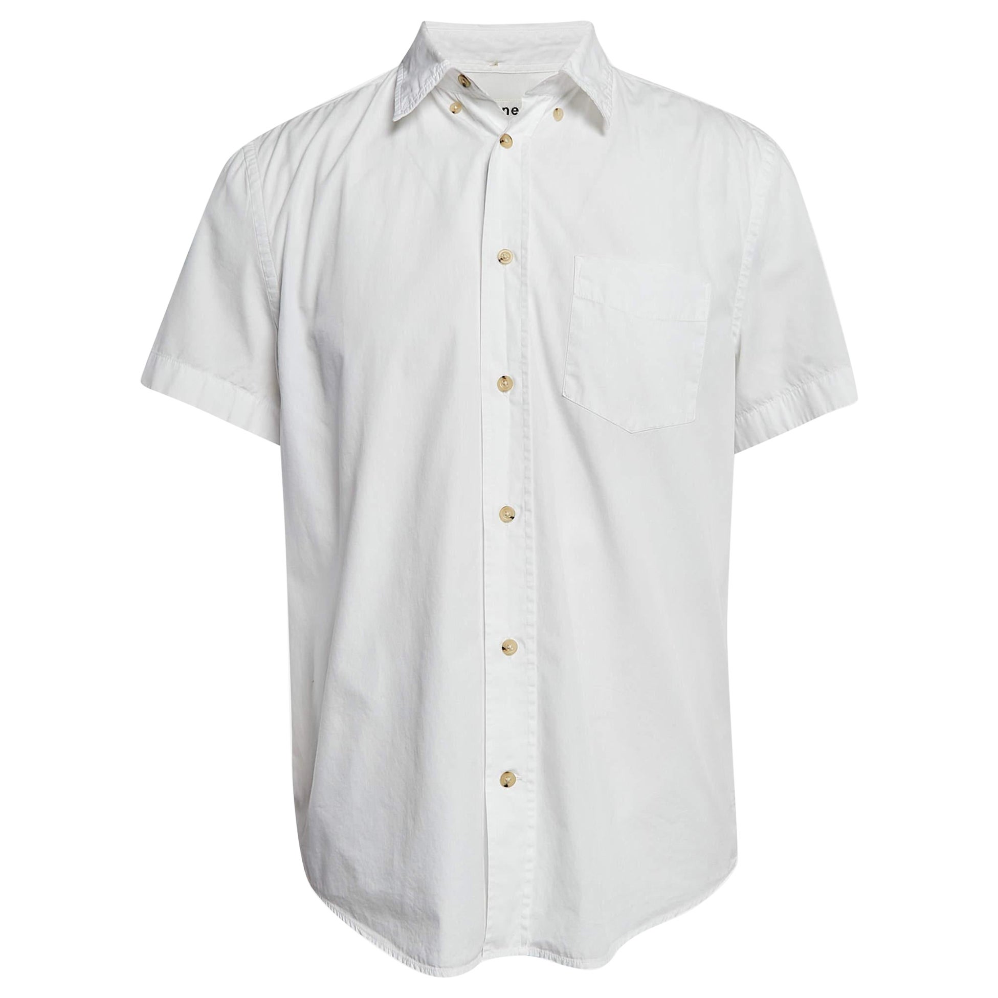 Acne Studios White Cotton Short Sleeve Shirt L For Sale