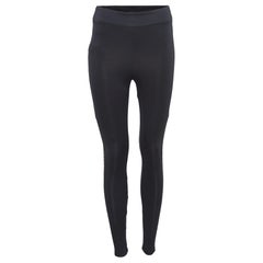 Koral Black Sheer Lurex Mesh Trim Jersey Leggings L