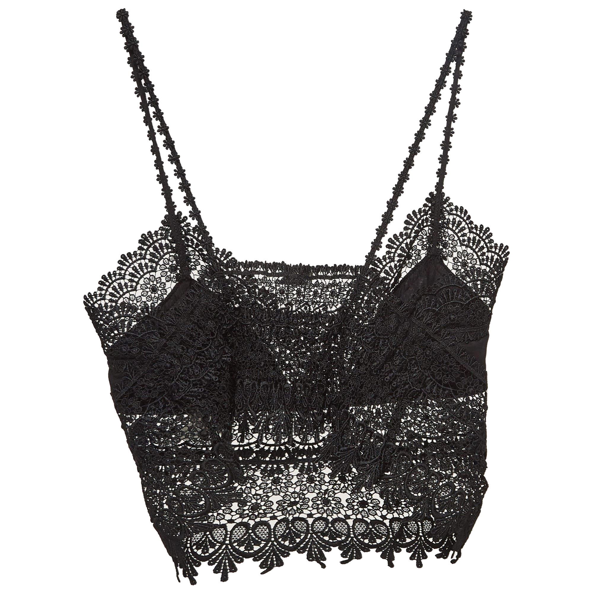 Charo Ruiz Top Dana in pizzo nero L