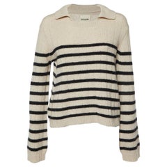 Khaite Beige Stripe Cashmere Sweater M