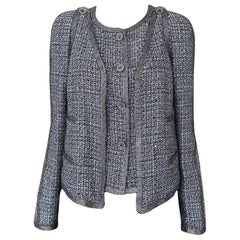 Chanel 14K$ Super Rare Jewel Detail Tweed Ensemble 36 FR
