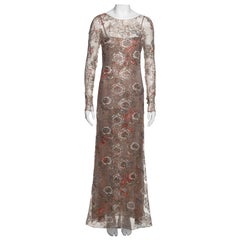 Chanel by Karl Lagerfeld Metallic Floral Lace Evening Dress, Métiers d'Art 2011