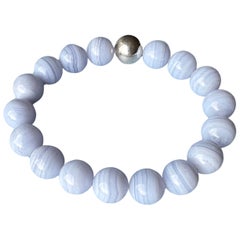 Lilac Bead Bracelet Silver
