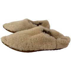 Furry Babouche - Slippers marocains faits main en peau de mouton blanc, taille 41