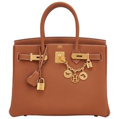 Hermes Gold 30cm Camel Tan Togo Birkin Gold Hardware Classic