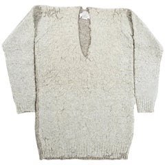 Martin Margiela grey knitted wool oversized sweater, fw 1998