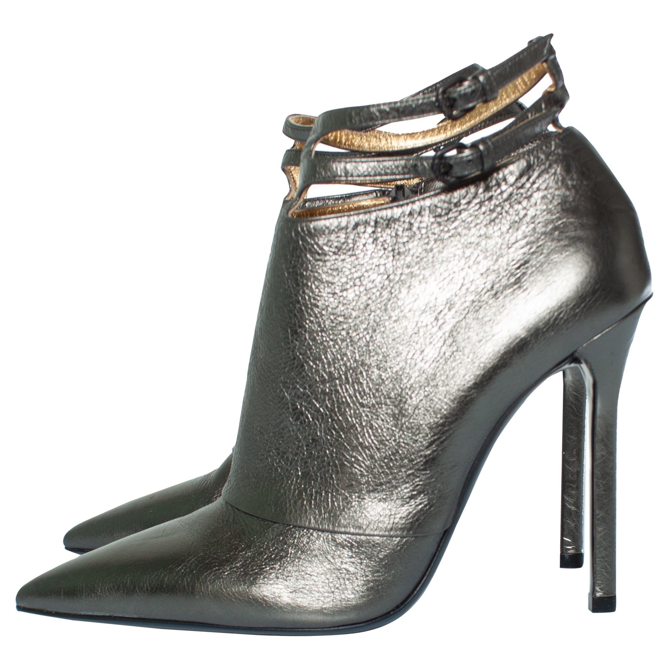Bottega Veneta, metallic leather ankle boots For Sale