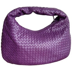 Bottega Veneta Veneta Hobo Medium Purple Intrecciato Leather Bag 41cm