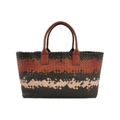 Bottega Veneta Cabat Tote Intreccio Leather Multicolor Brown Burgundy Beige 42cm