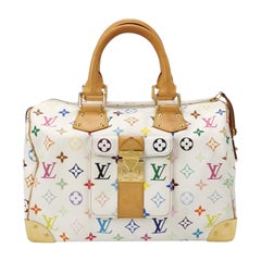 Louis Vuitton x Takashi Murakami Speedy 30 Lock Bianco Multicolor