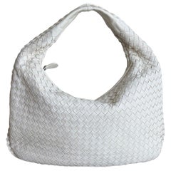 Bottega Veneta Veneta Hobo Intrecciato White Nappa Leather Medium 40cm