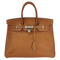 Hermes Birkin 35 Gold Togo Calfskin Leather Palladium Hardware 2004