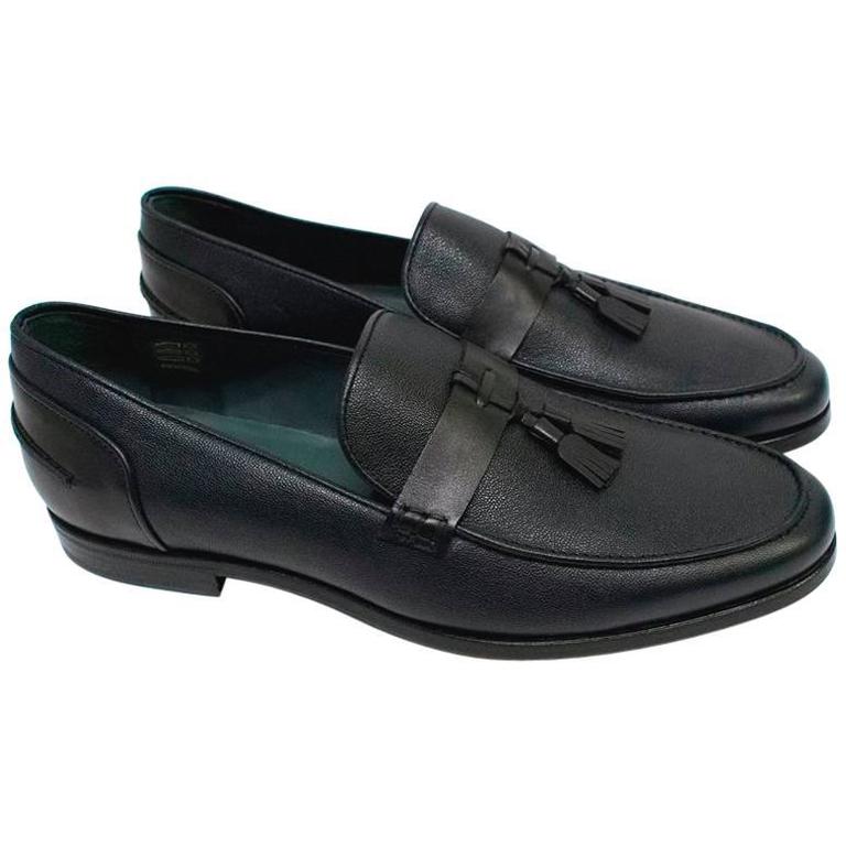 Lanvin Men's Leather Slip-on Loafers with Tassels For Sale at 1stDibs