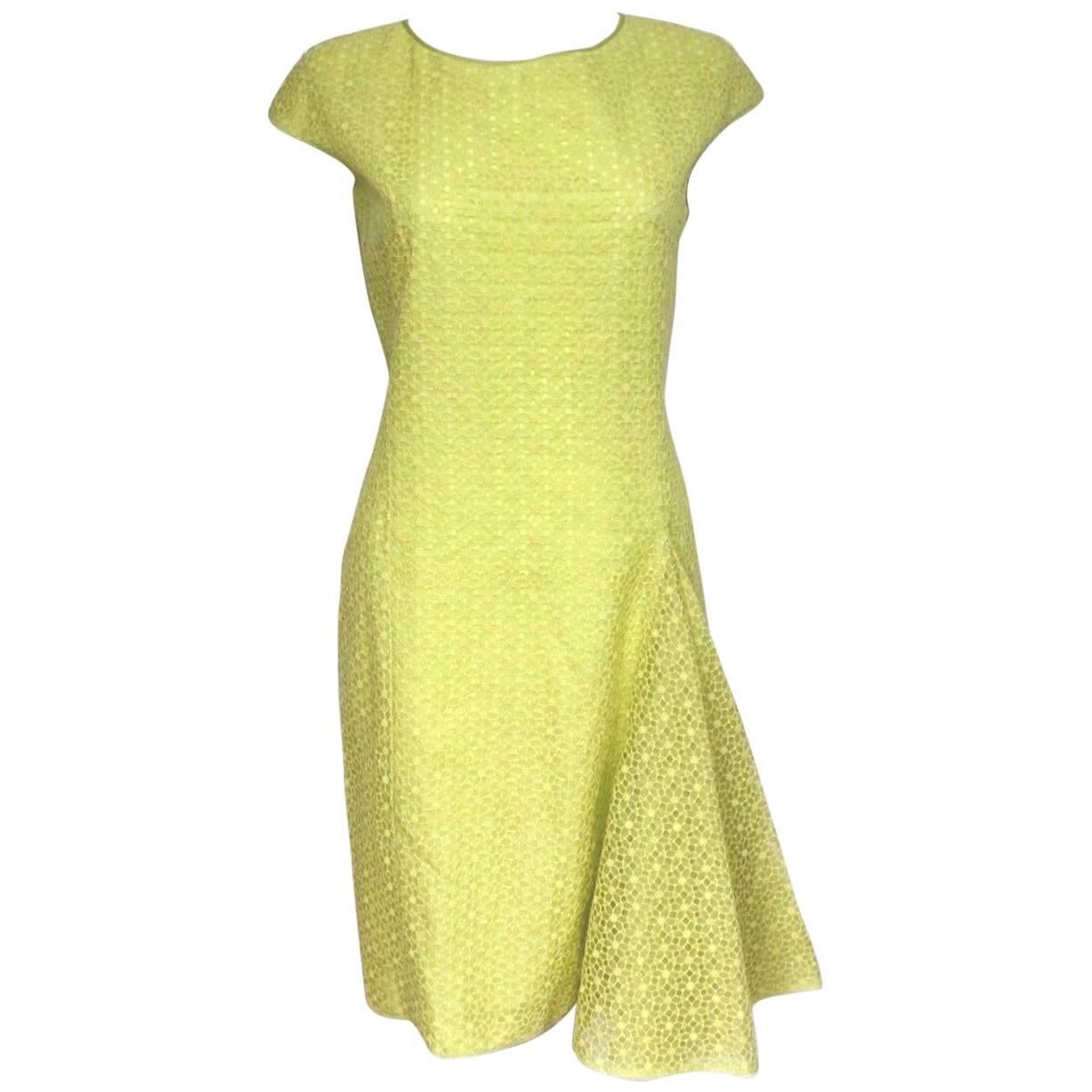 New Giambattista Valli Lime Lace Dress IT 40 UK 8  For Sale