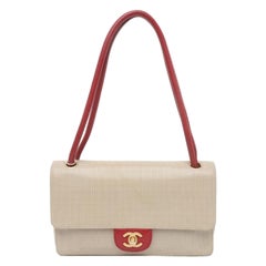 Chanel Vintage Classic Flap Perforated Leather and Leather Strap Bag, 2000-2002