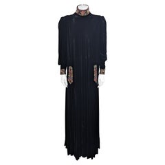 Vintage Elegant Art Deco Silk Velvet Beaded Gown